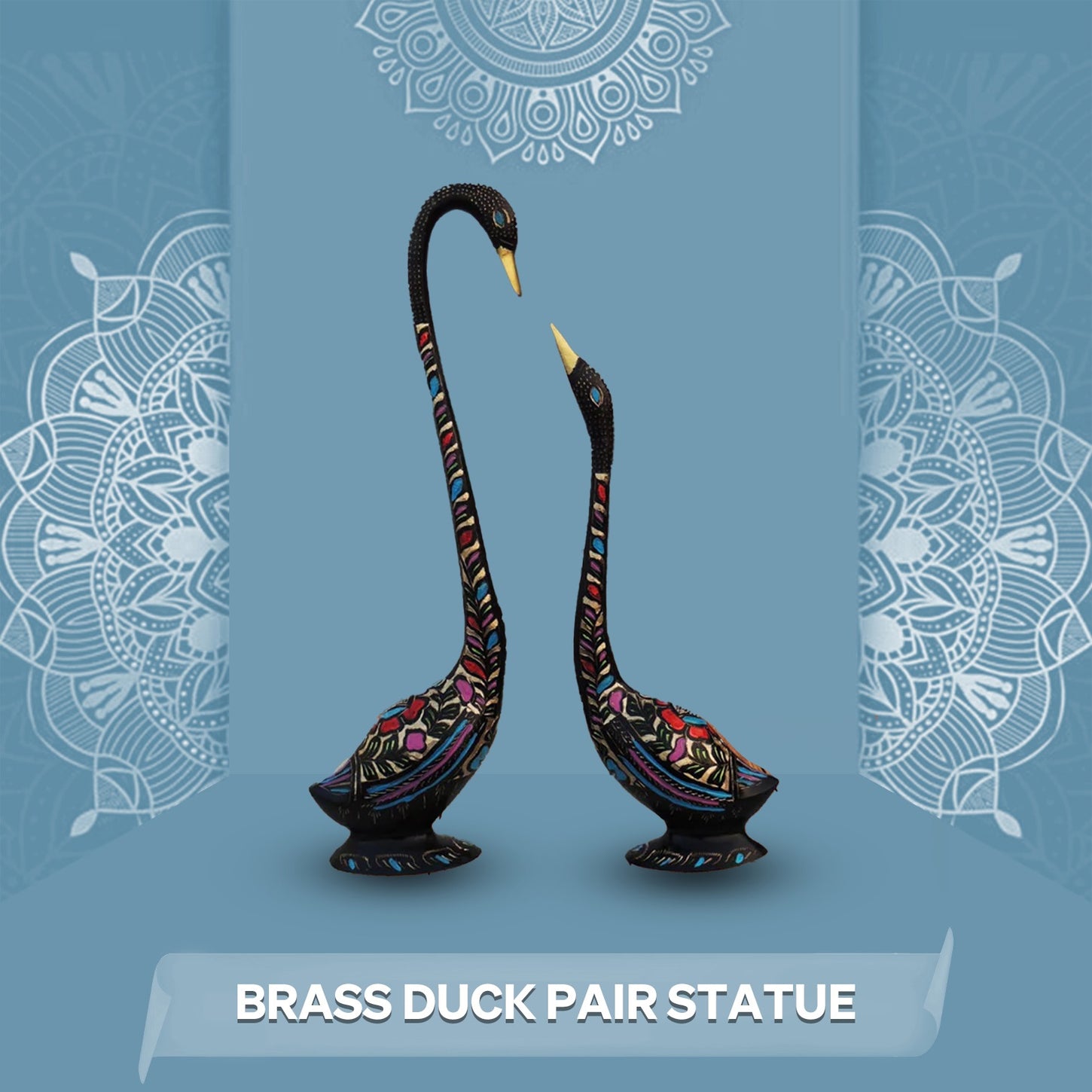 Brass DUck Pair Statue Collection